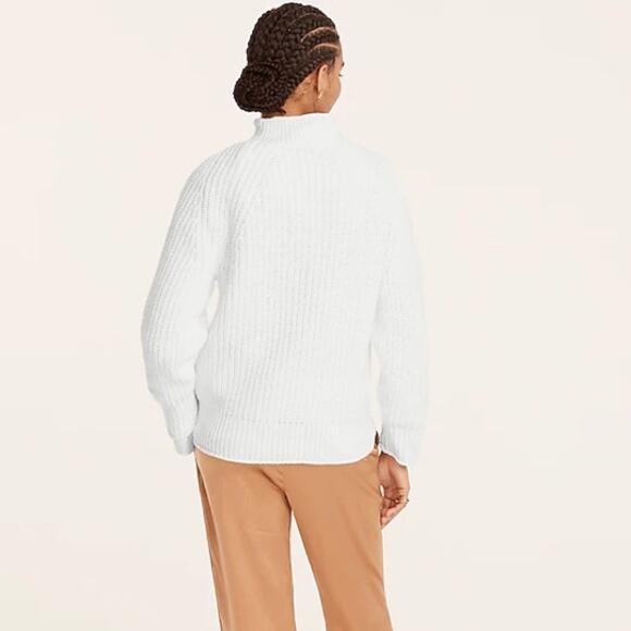 NWT J. Crew Relaxed rollneck™ knit cotton sweater in white XXS - Picture 9 of 11